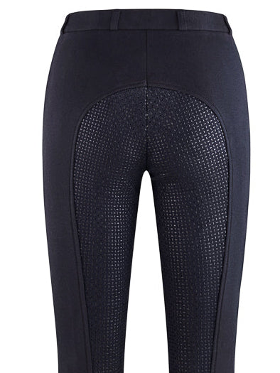 Black full seat silicone grip ladies jodhpurs , back