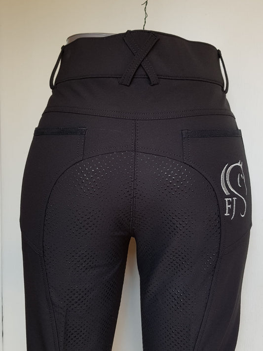 Ladies silicone grip breeches in black