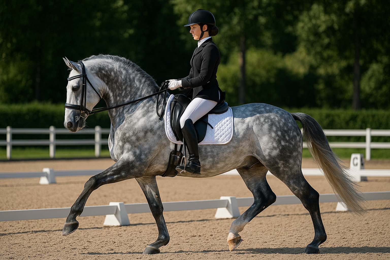 with a  female rider